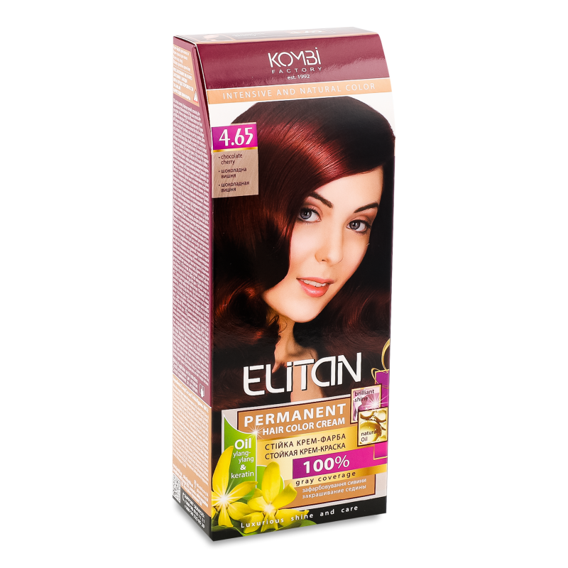 Крем-фарба д/волосся 4.65 шоколадна вишня Elitan
