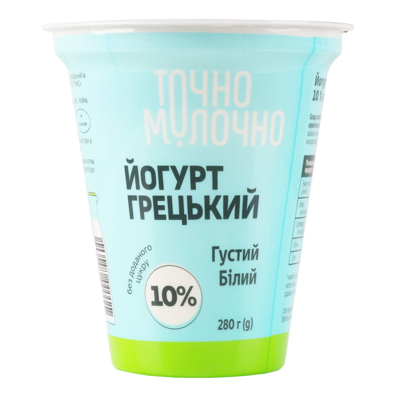 Йогурт 10% густой белый Греческий Точно молочно ст 280г Точно