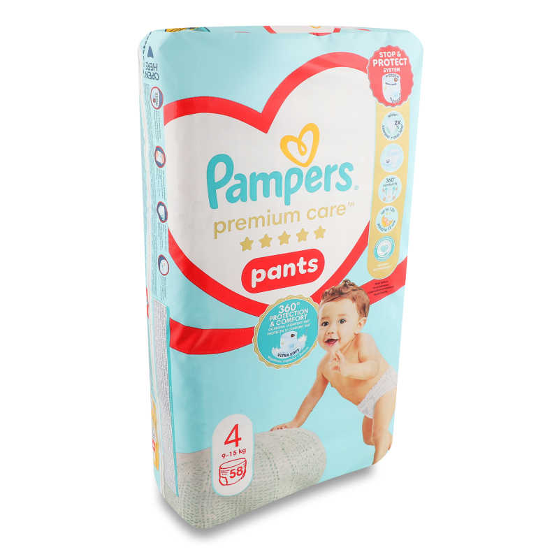 Підгузники-трусики Преміум Кеа Пантс Максі 9-15кг 58шт Памперс