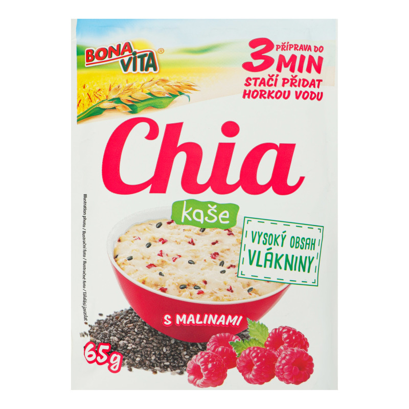 Каша вівсяна з насінням чіа та малиною Bona Vita м/у