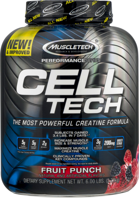 Muscletech Cell Tech Creatine Formula Fruit Punch MuscleTech ...