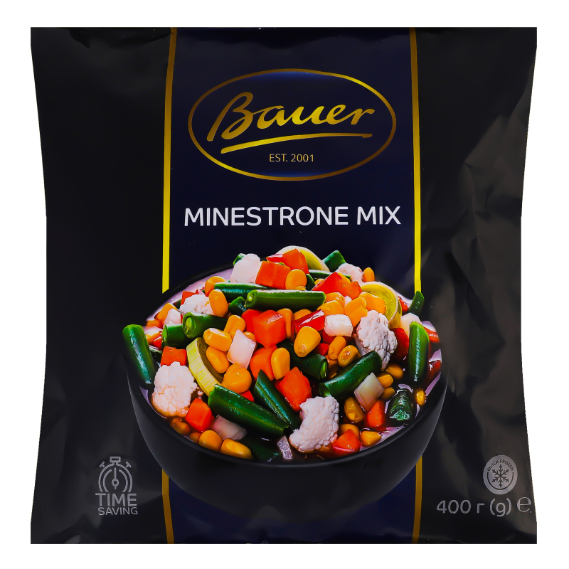 Суміш овочева швидкозаморожена Minestrone mix Bauer м/у