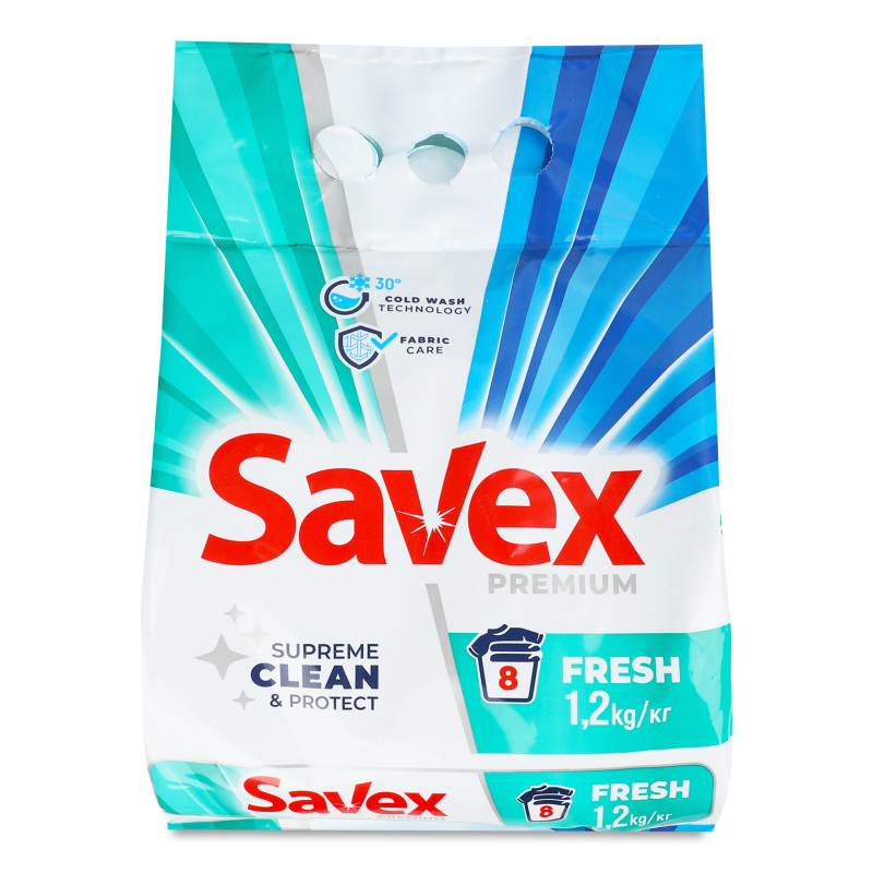 Порошок пральний 2в1 Fresh автомат 1,2кг Savex