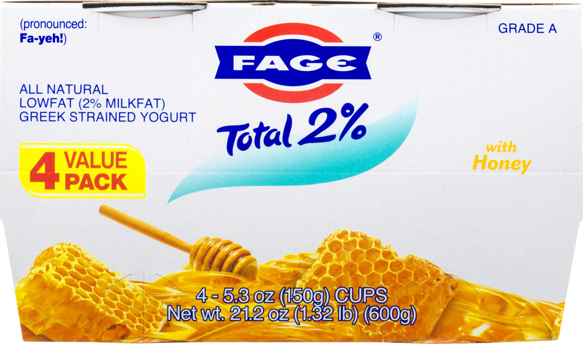 Fage 2 Lowfat Greek Strained Yogurt Honey 4 PK Fage(689544081371