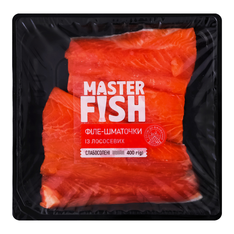 Філе-шматочки з лососевих Master Fish сл/с 1с лоток
