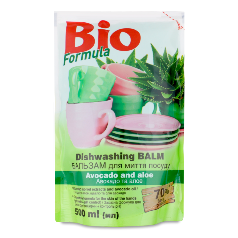 Бальзам д/миття посуду Авокадо та алоє 500мл д/п БІО