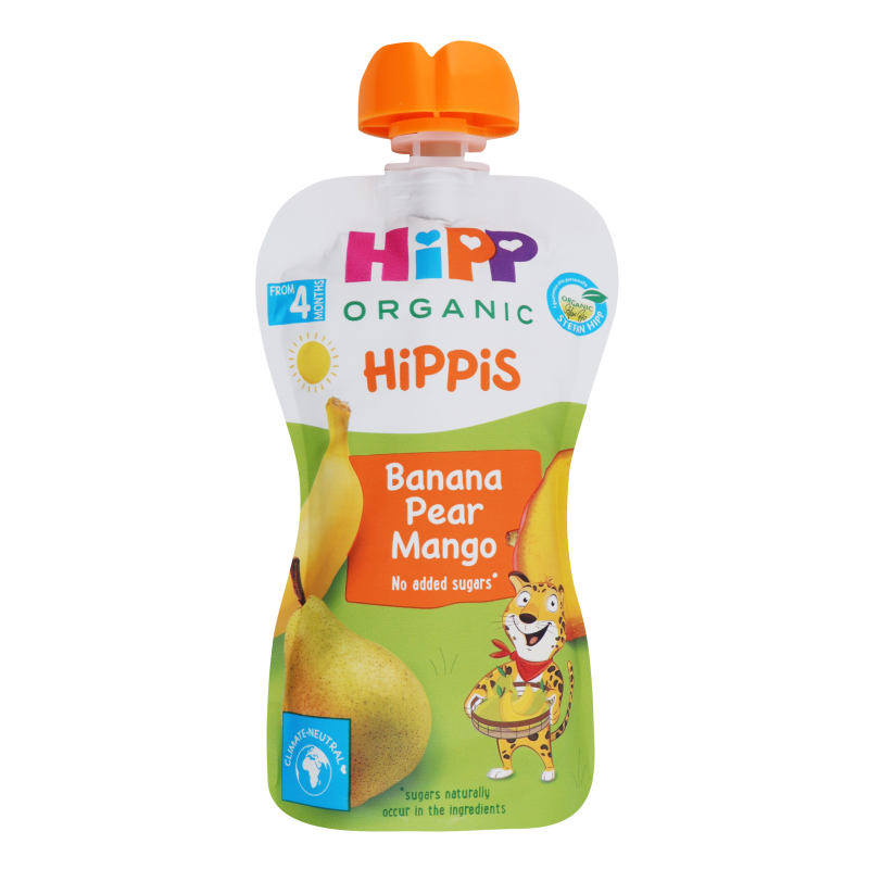 Пюре для дітей від 4міс Банан-груша-манго Hippis Hipp д/п