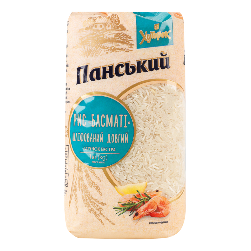 Рис довгий шліфований Басматі Хуторок Панський е/ґ м/у