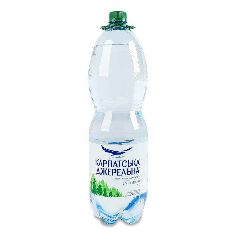 Вода мінеральна слабогазована 2л пет з ручкою Карпатська джерельна