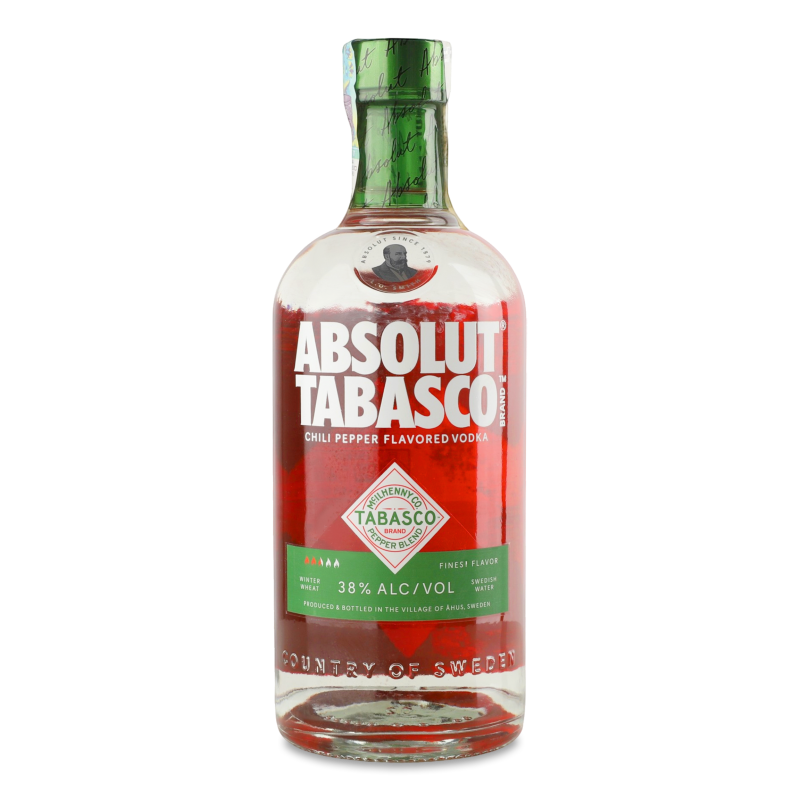 Горілка Tabasco з смаком перцю чилі 38% 0,7л Absolut