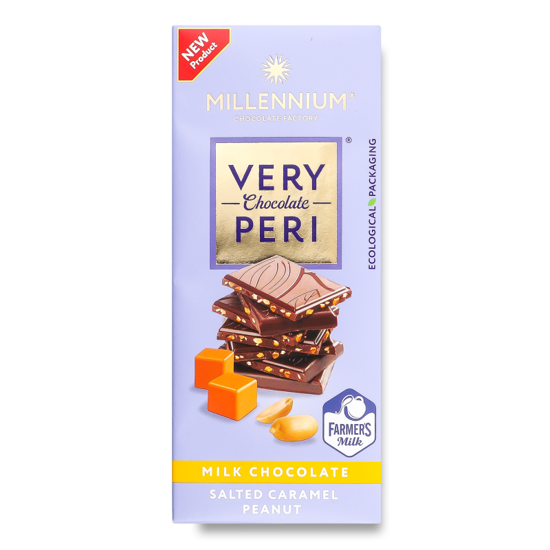 Шоколад Very Peri молочний з арахісом та солоною карамеллю 85г Millennium