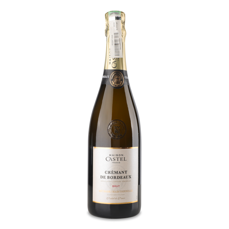 Вино ігристе Cremant de Bordeau біле брют 11,5% 0,75л Maison Castel