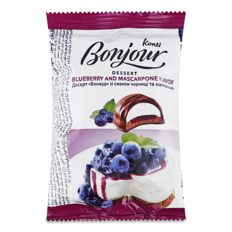 Десерт Бонжур з смаком чорниці та маскарпоне 29г Конті