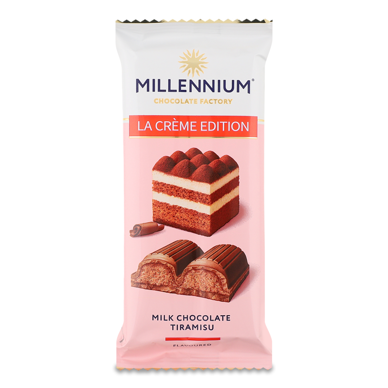 Шоколад La Creme Edition молочний з кремовою начинкою з смаком Тірамісу 100г Millennium