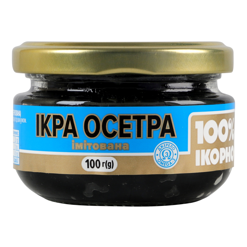 Ікра імітована зерниста чорна осетрова пастеризована 100% Ікорно с/б