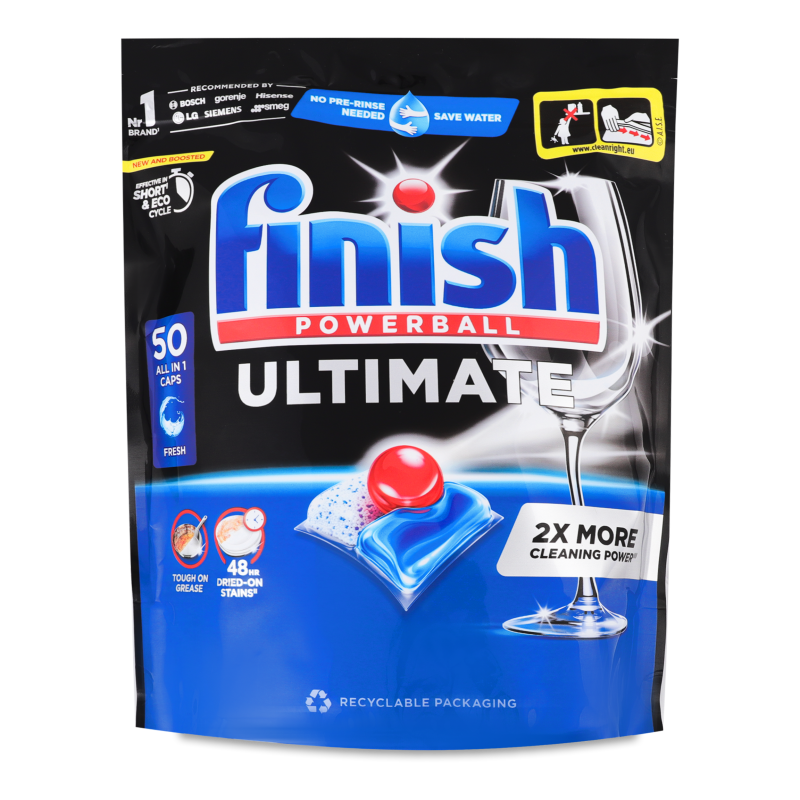 Капсули д/миття посуду в посудомийних машинах Ultimate All in 1 50шт зіп/пакет Finish