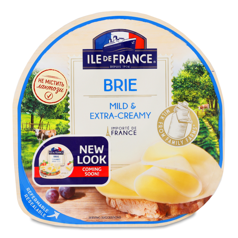 Сир н/твердий Brie Mild&Extra-creamy 57% нарізка 150г Ile De France