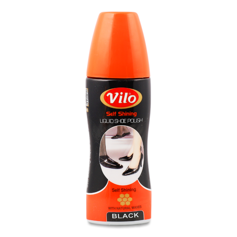 Крем-фарба д/взуття з натуральним воском чорна рідка 80мл Віло