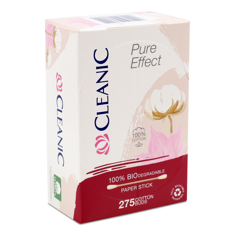 Палички ватні Пур Ефект 275шт коробка Клінік