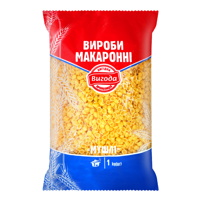 Вироби макаронні Мушлі Вигода м/у