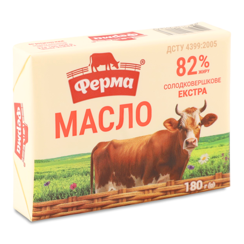 Масло Екстра солодковершкове 82% 180г Ферма