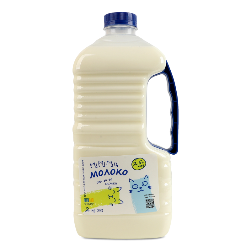 Молоко пастеризоване 2,5% 2кг пет MiMiMiлк