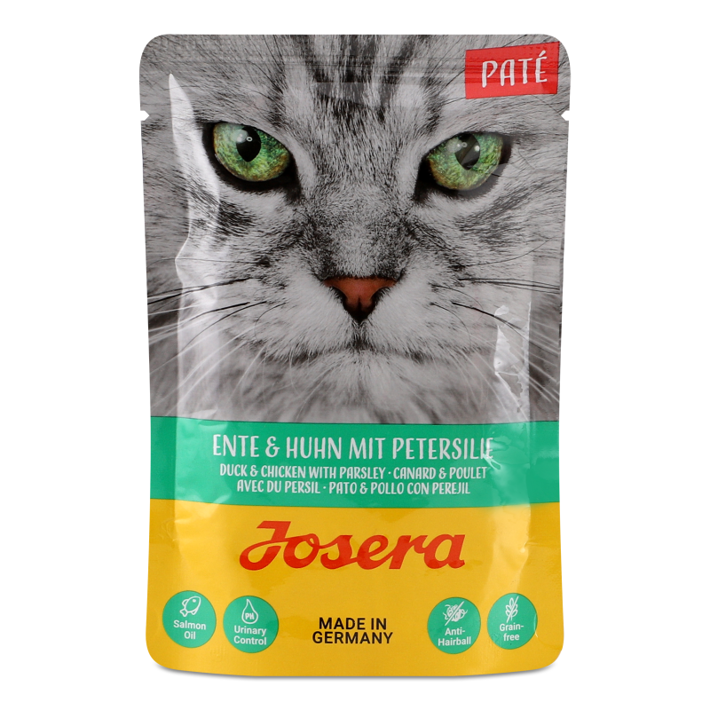 Корм д/дорослих котів Паштет Качка та курка з петрушкою 85г пауч Йозера