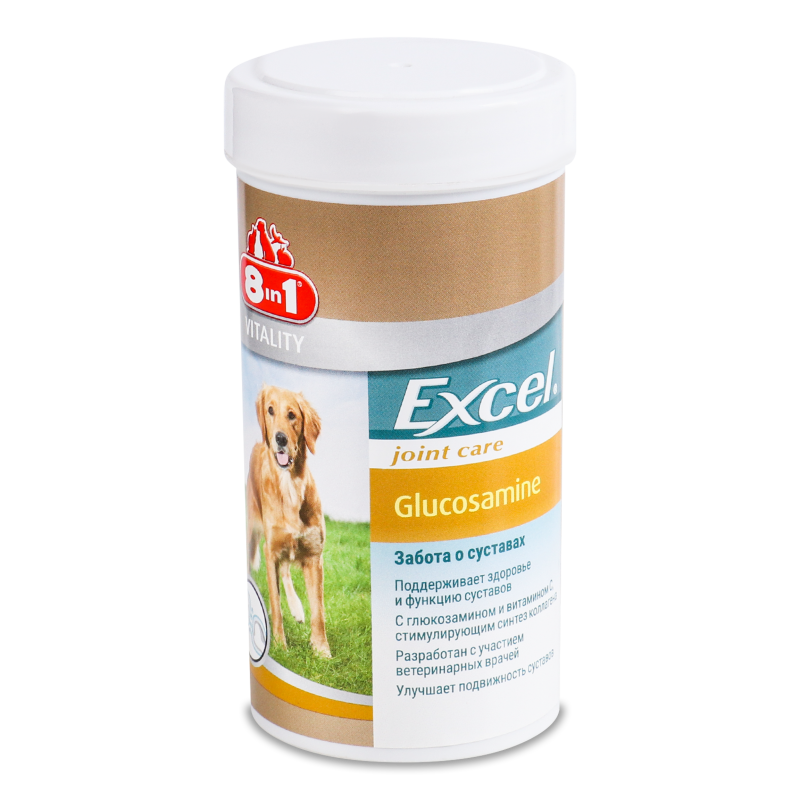 Добавка вітамінна д/собак Ексель Глюкозамін 55таблеток 8в1