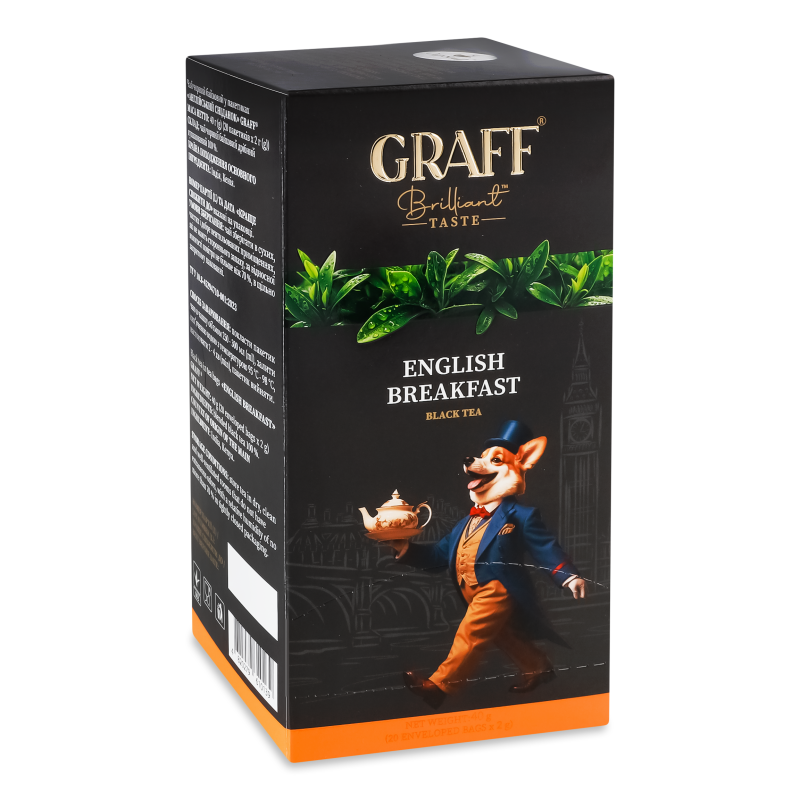 Чай Англійський сніданок чорний байховий 20*2г Graff