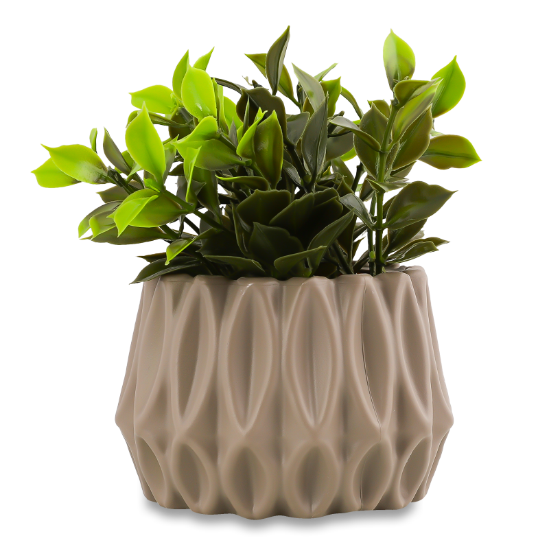 Вазон декоративний з рослиною призматичний 18*10*10см в асортименті BMG