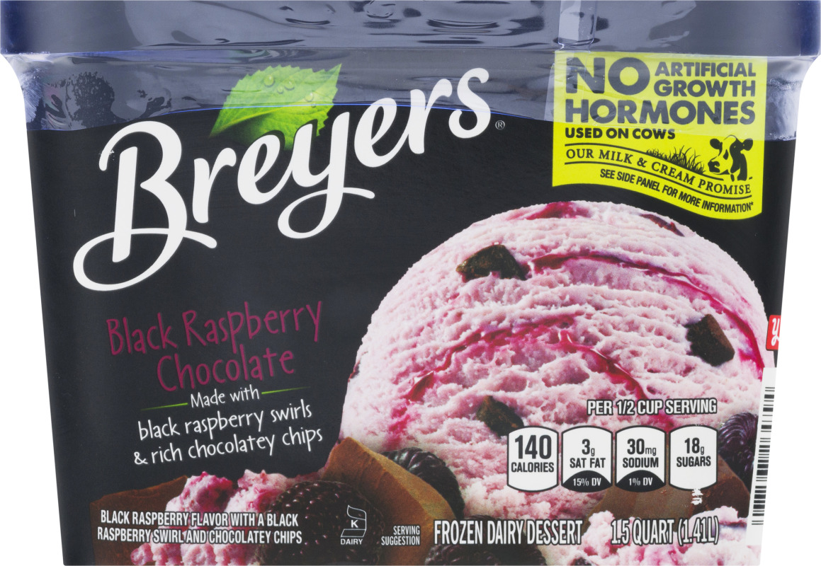 Breyers Frozen Dairy Dessert Black Raspberry Chocolate Breyers ...