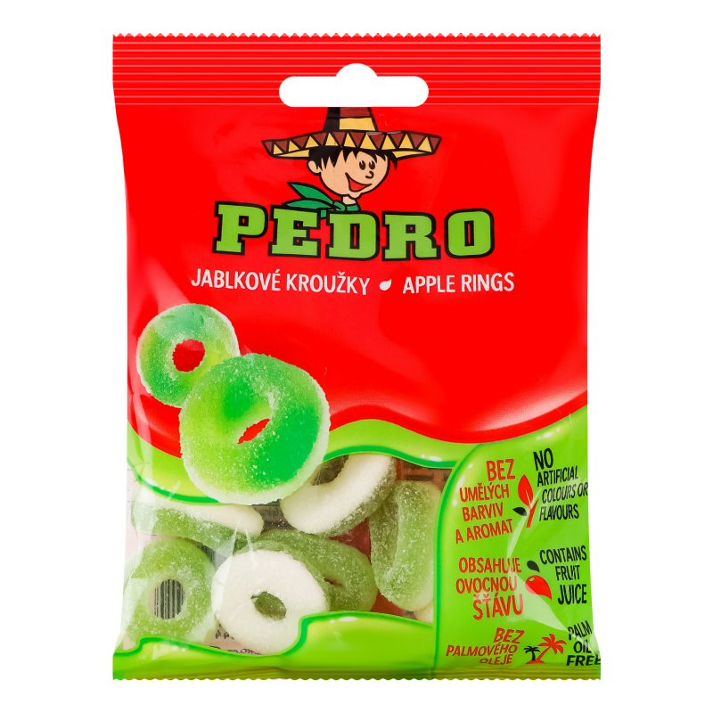 Цукерки желейні з фруктовим соком Яблучні кільця Pedro м/у