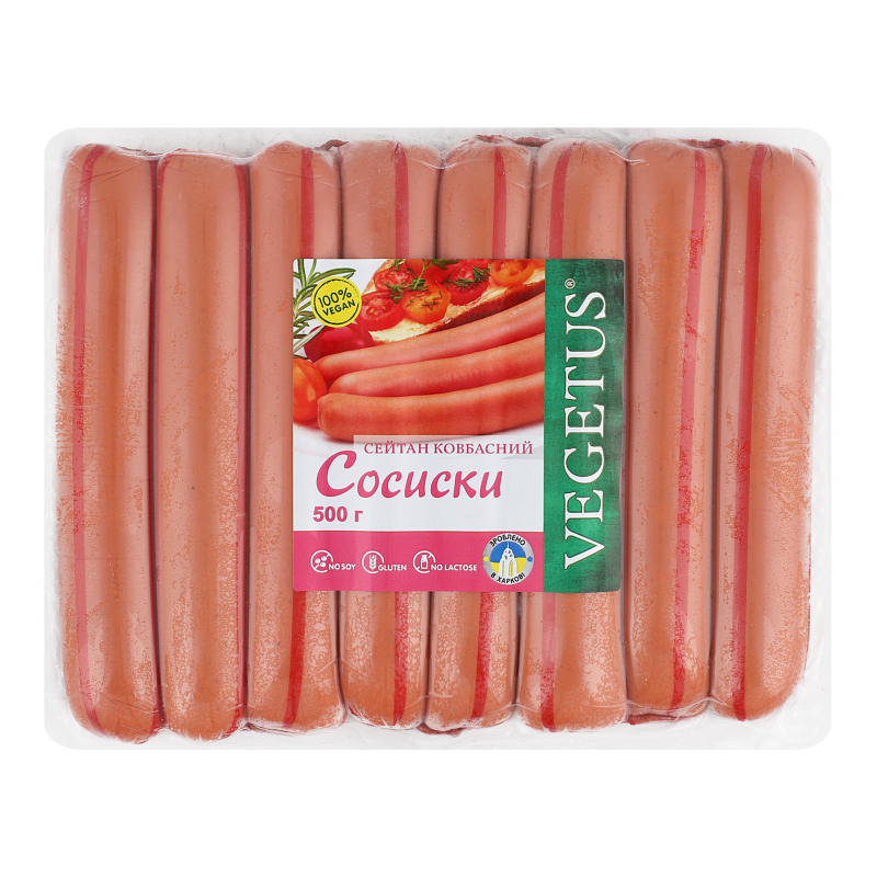 Сейтан ковбасний Сосиски Vegetus в/у