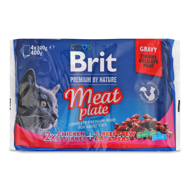Корм д/котів М”ясна тарілка 4*100г арт100277/506262 Бріт преміум