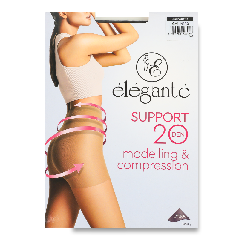 Колготи жіночі Support неро 20ден р.4 Elegante