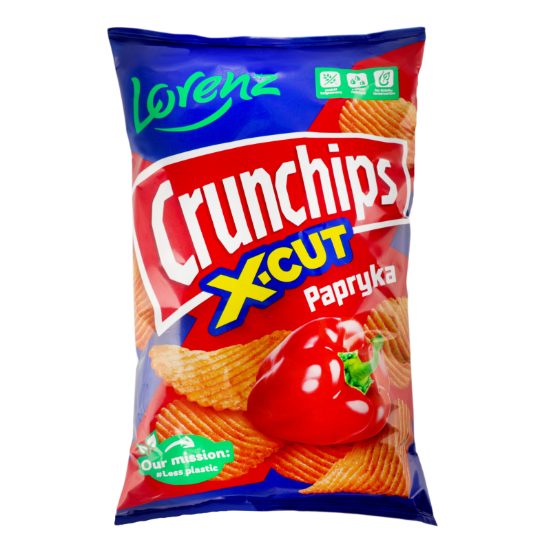 Чипси картопляні зі смаком паприки Crunchips X-cut Lorenz м/у 140г