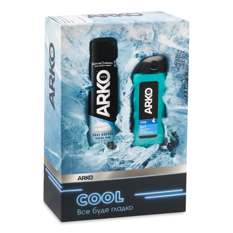 Набір Кул Піна д/гоління 200мл+Гель д/душу та шампунь 260мл д/чоловіків Арко