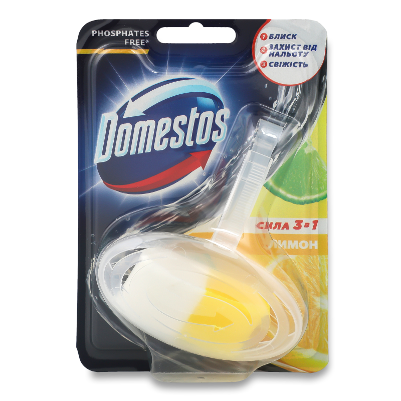 Блок д/унітазів Сила 3в1 Лимон 35г корзинка Доместос