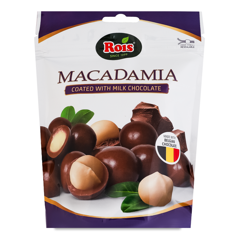 Макадамія в молочному шоколаді 90г Rois