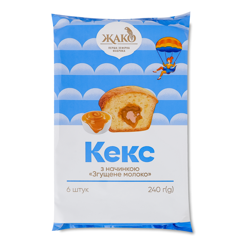 Кекс з начинкою Згущене молоко 240г Жако