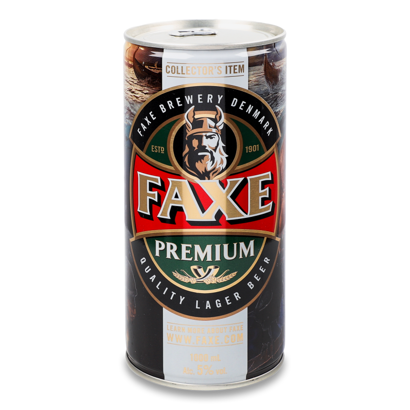 Пиво Premium світле 5% 1л ж/б Faxe