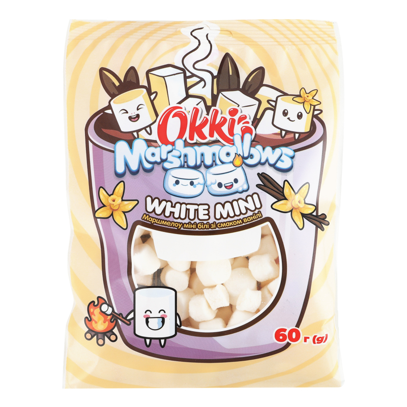 Маршмелоу зі смаком ванілі White mini Okki м/у