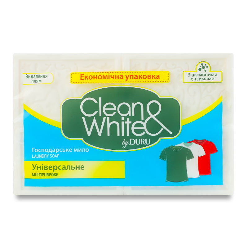 Мило господарське Клін енд Вайт Універсальне 4*120г Дуру