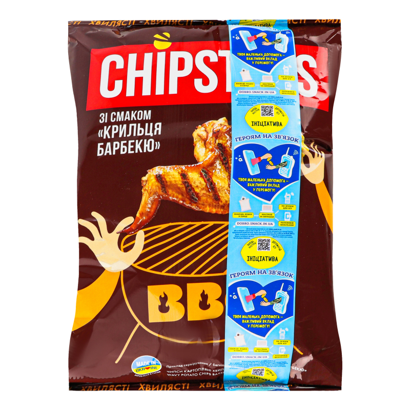 Чипсы картофельные волнистые Крылышки барбекю Chipster's м/у 120г ...