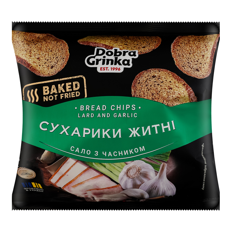 Сухарики житні Сало з часником Dobra Grinka м/у
