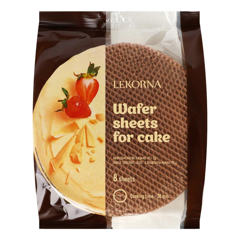 Коржи вафельные для торта с добавлением какао Lekorna м/у 90г LEKORNA ...