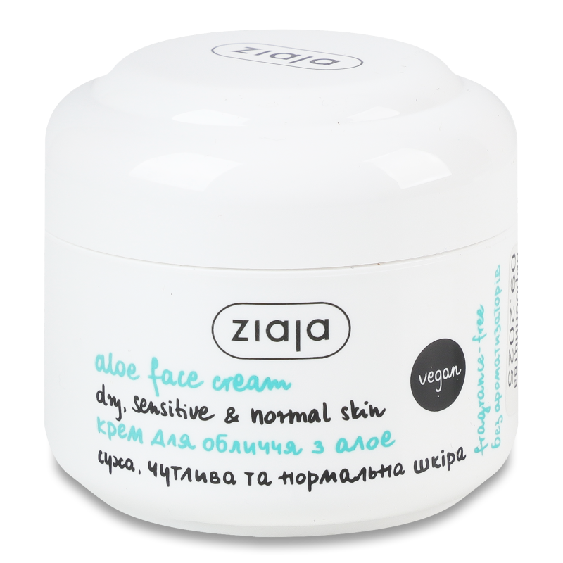 Біо-крем д/обличчя Алое непарфумований 50мл Ziaja