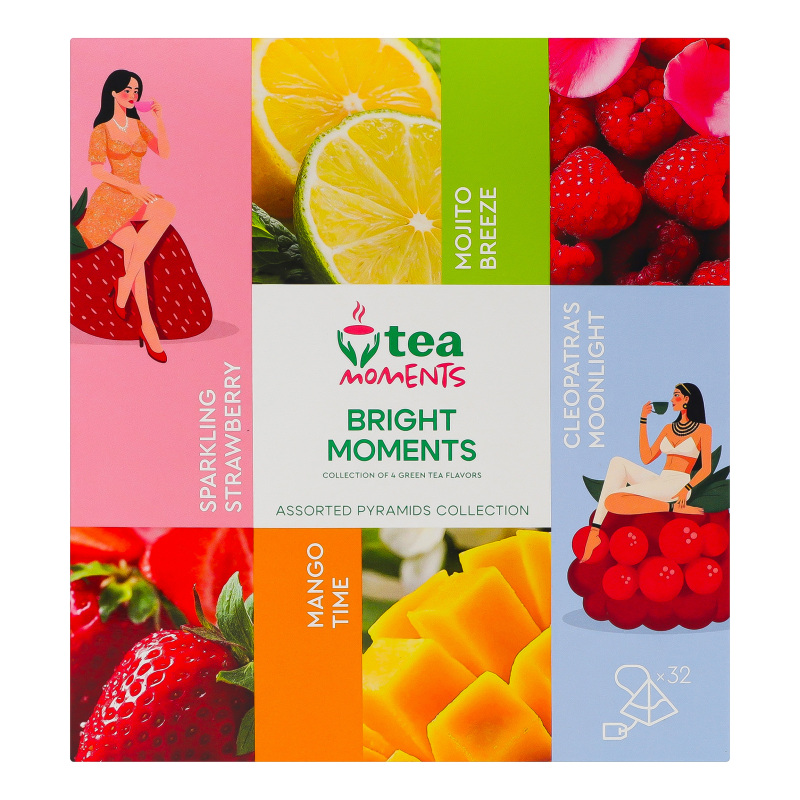 Набор чая в пирамидках Bright moments Ассорти Tea Moments к/у 32х1