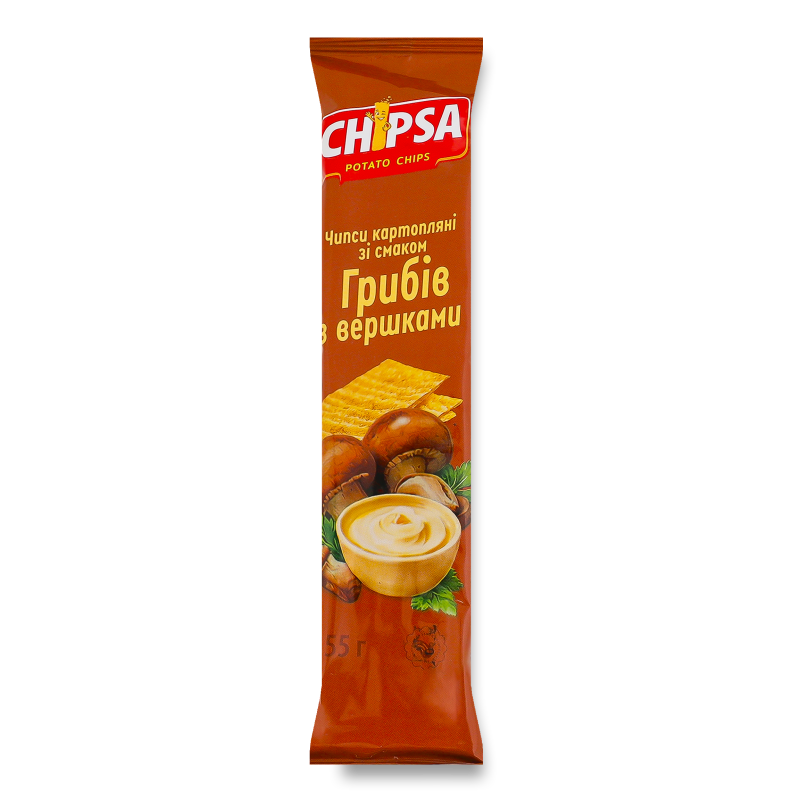 Чипси з смаком грибів з вершками 55г Chipsa