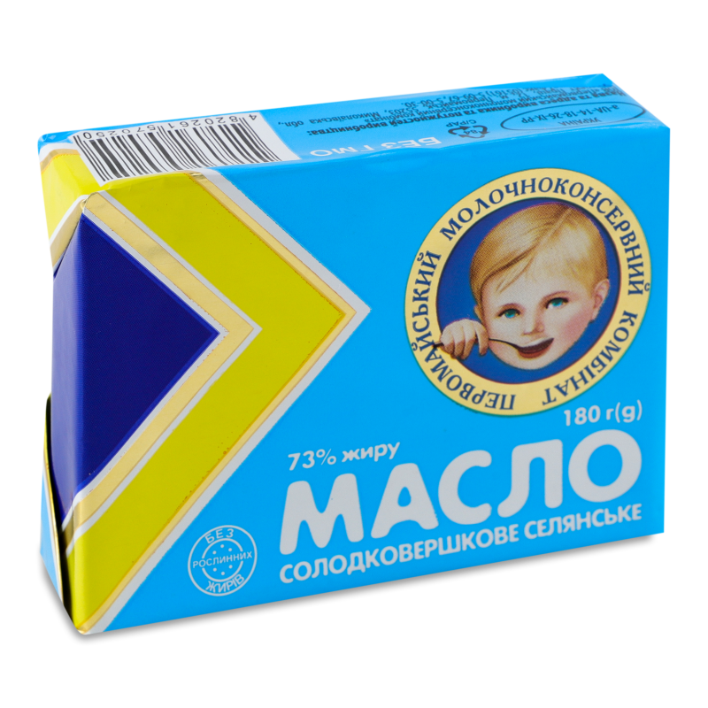 Масло Селянське солодковершкове 73% 180г ПМКК